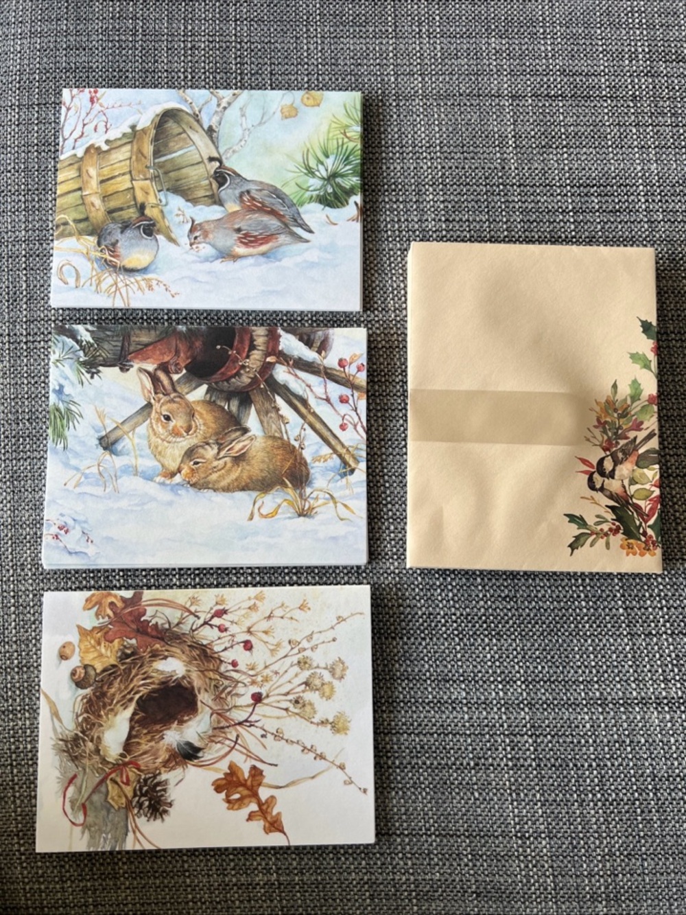 Forest Friends 12 Note Cards Claudia Heaston Grouse Rabbits Nest Colorado